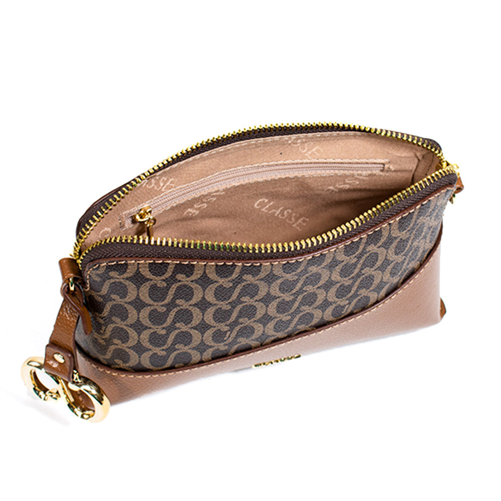 Bolsa Crossbody Maitê Canvas - Marrom/Nocciola