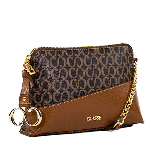 Bolsa Crossbody Maitê Canvas - Marrom/Nocciola