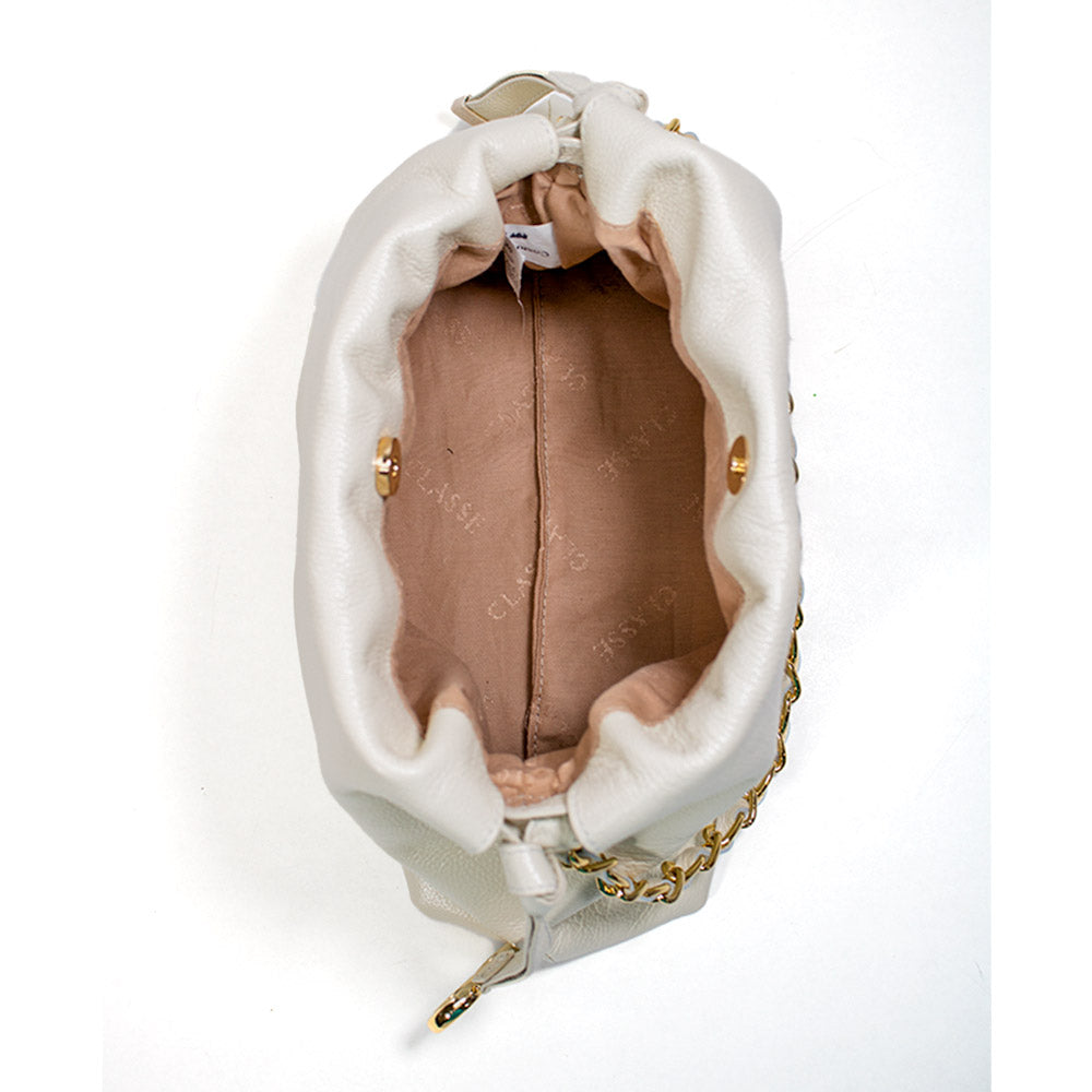 Bolsa de Couro Crossbody Bag Bru - Off White
