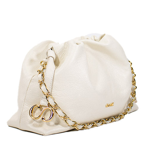 Bolsa de Couro Crossbody Bag Bru - Off White