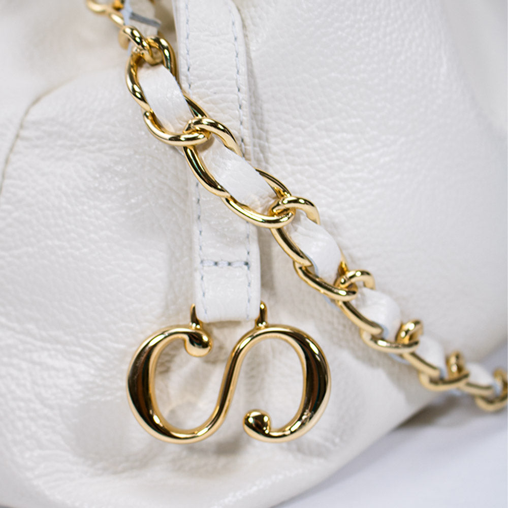 Bolsa de Couro Crossbody Bag Bru - Off White