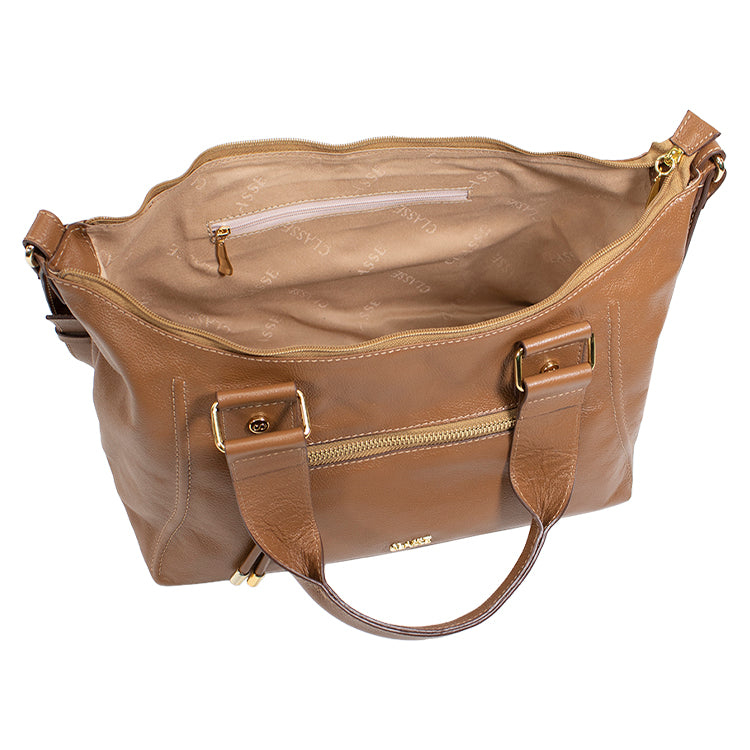 Combo: Bolsa de Couro Tote Bag Luisa - Nocciola Soft + Carteira Exclusiva