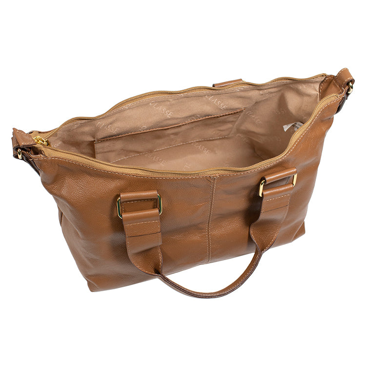 Combo: Bolsa de Couro Tote Bag Luisa - Nocciola Soft + Carteira Exclusiva