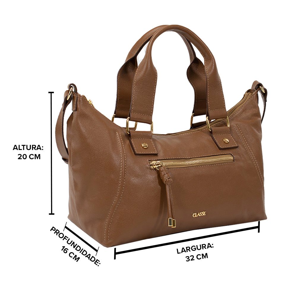 Combo: Bolsa de Couro Tote Bag Luisa - Nocciola Soft + Carteira Exclusiva