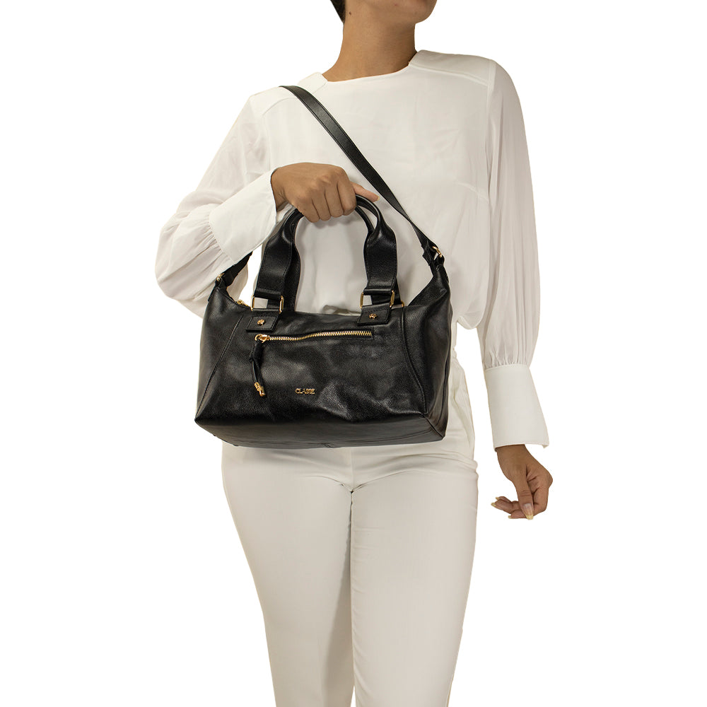 Combo: Bolsa de Couro Tote Bag Luisa - Preto Soft + Carteira Exclusiva