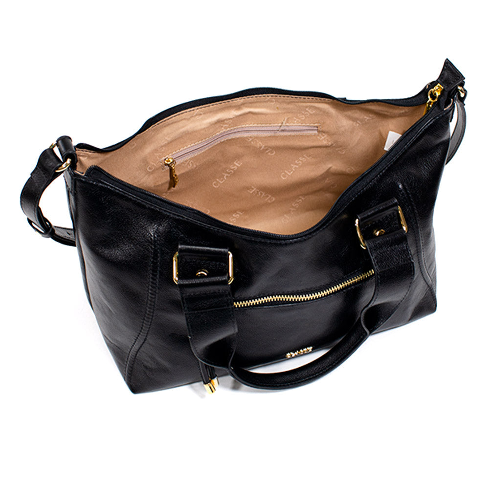 Combo: Bolsa de Couro Tote Bag Luisa - Preto Soft + Carteira Exclusiva