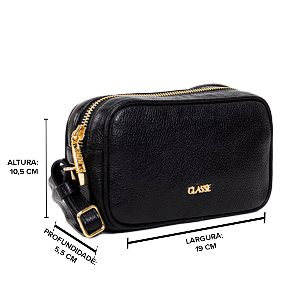 Bolsa de Couro Camera Bag Sena - Preto