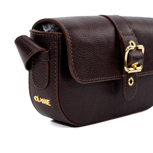 Bolsa de Couro Tiracolo Bag Clara - Chocolate