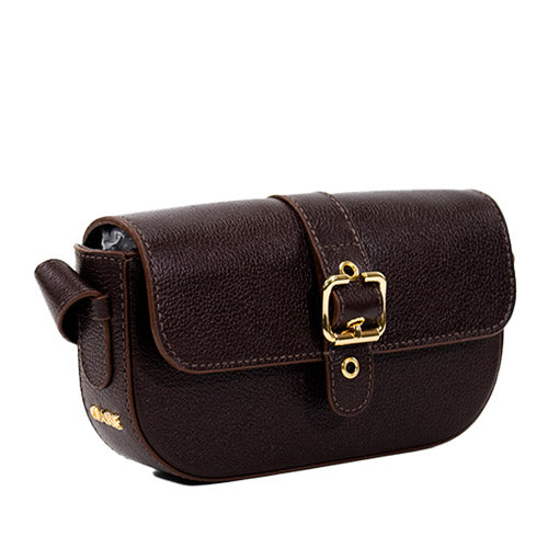 Bolsa de Couro Tiracolo Bag Clara - Chocolate
