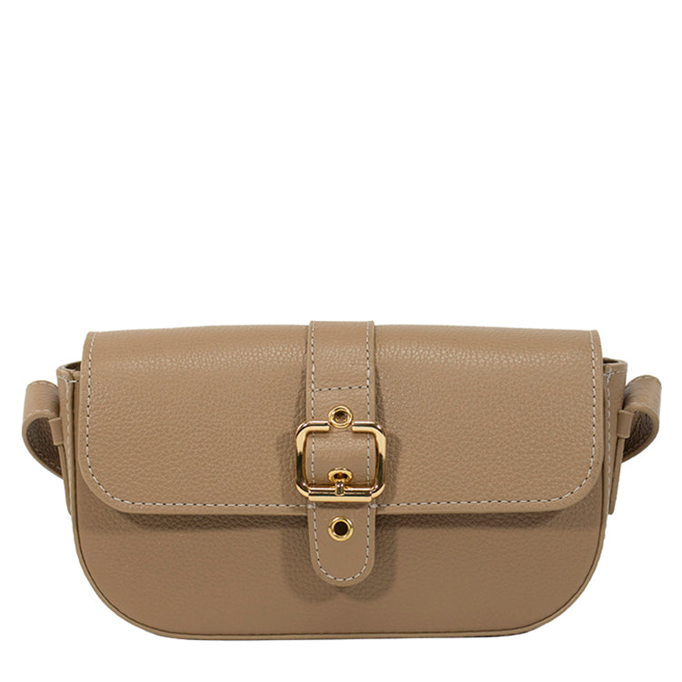 Bolsa de Couro Tiracolo Bag Clara - Camel