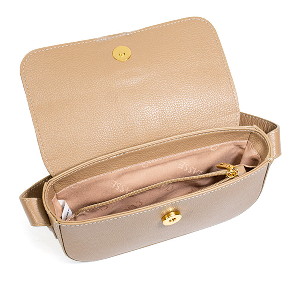 Bolsa de Couro Tiracolo Bag Clara - Camel