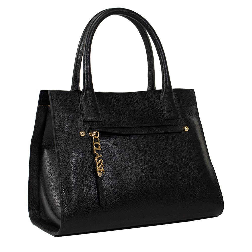 Bolsa de Couro Tote Bag San - Preta
