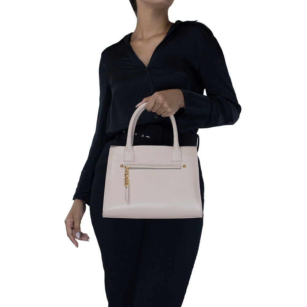 Bolsa de Couro Tote Bag San - Creme