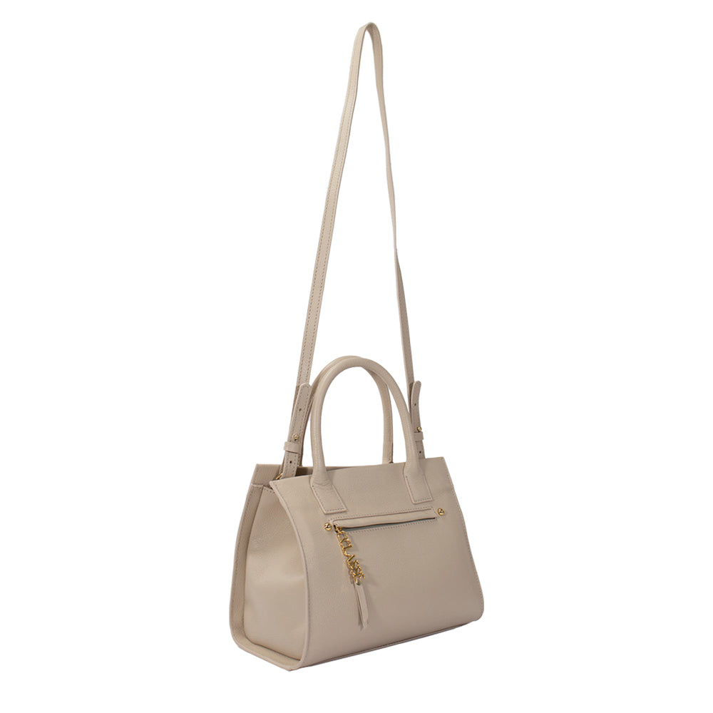 Bolsa de Couro Tote Bag San - Creme