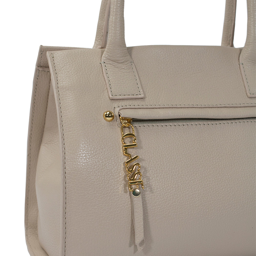 Bolsa de Couro Tote Bag San - Creme
