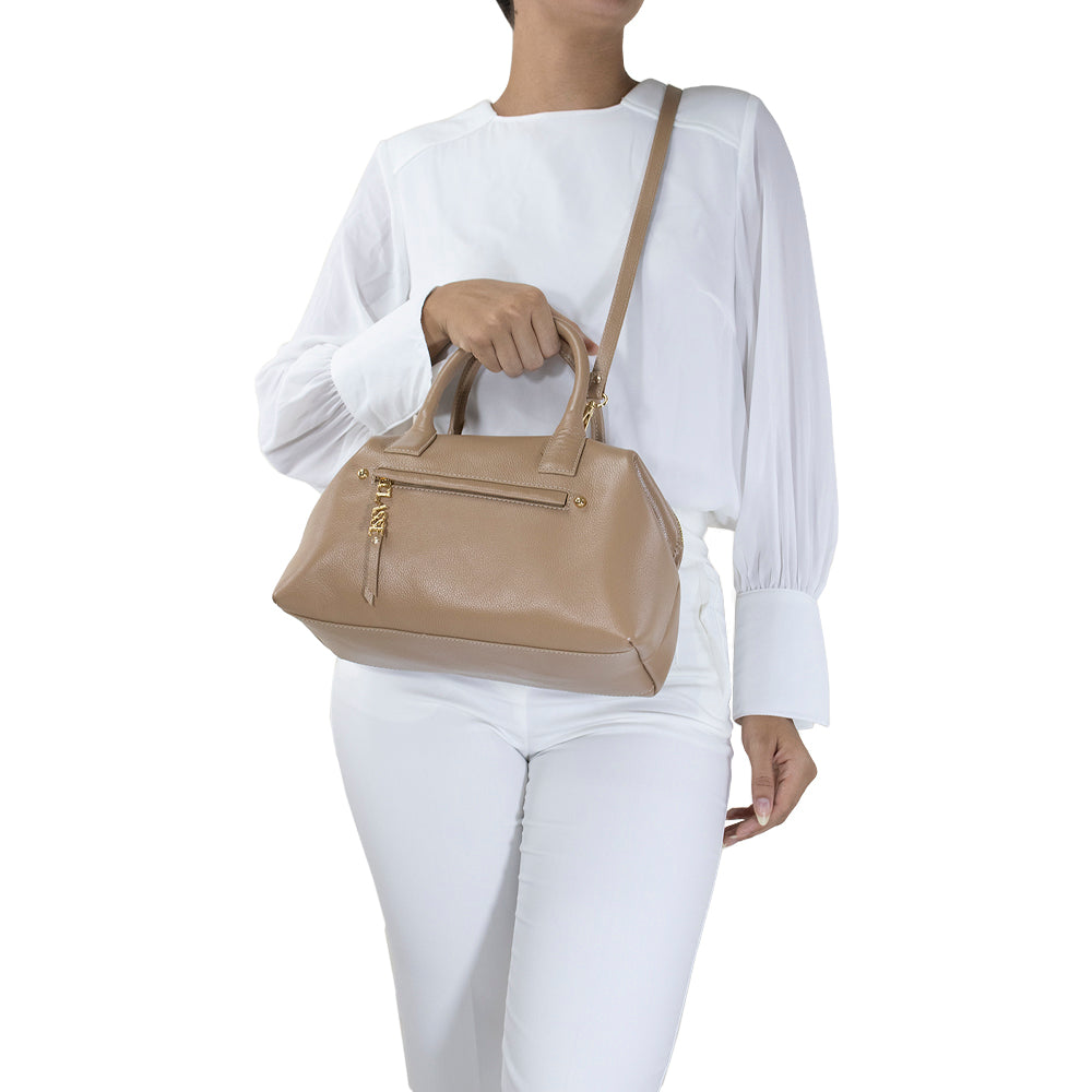 Bolsa de Couro Tote Bag San - Camel