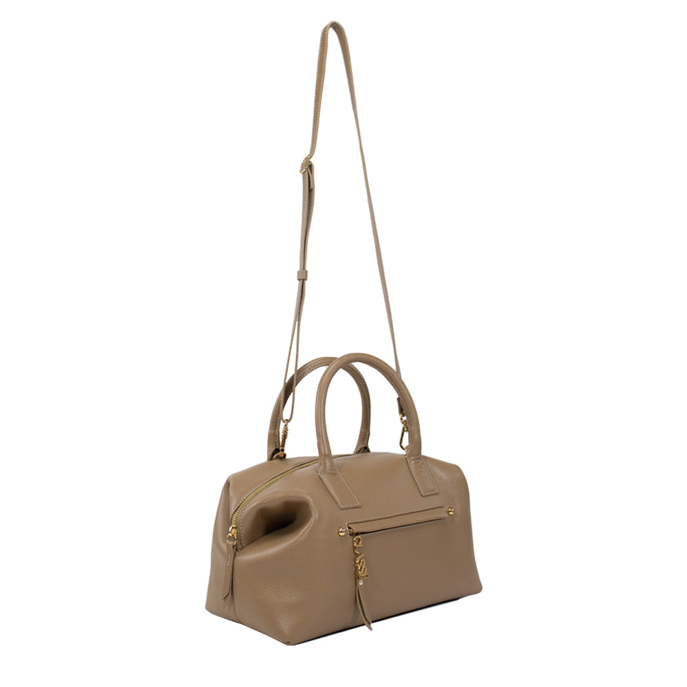 Bolsa de Couro Tote Bag San - Camel