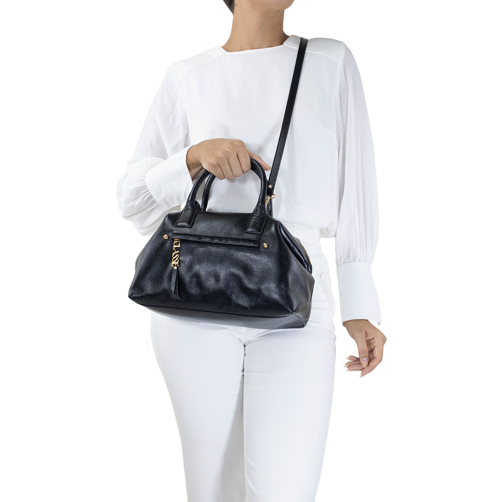 Bolsa de Couro Tote Bag San - Preta