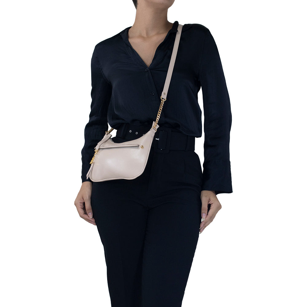 Bolsa de Couro Crossbody Bag San - Creme