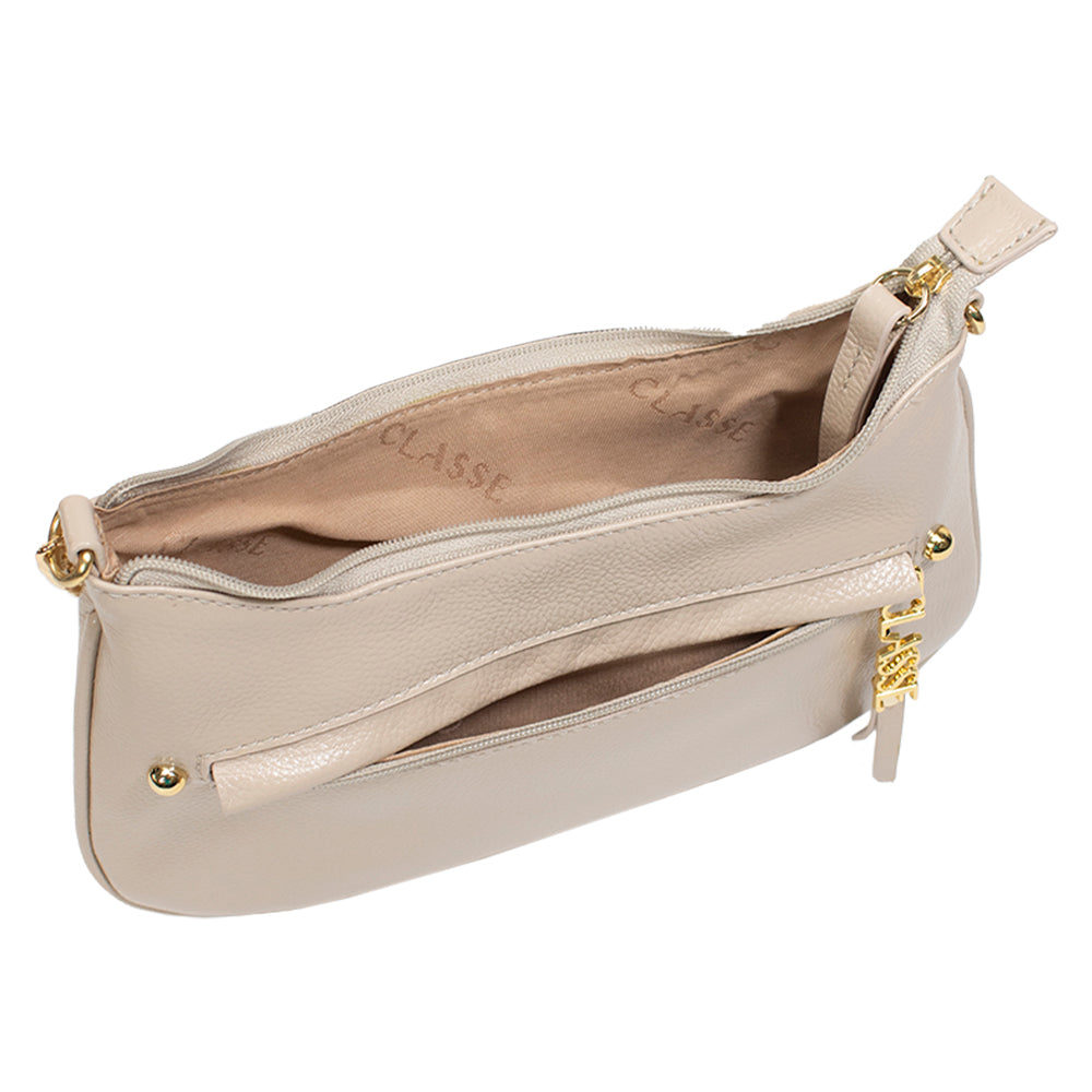 Bolsa de Couro Crossbody Bag San - Creme
