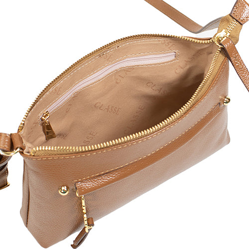 Bolsa de Couro Crossbody Bag San - Nocciola