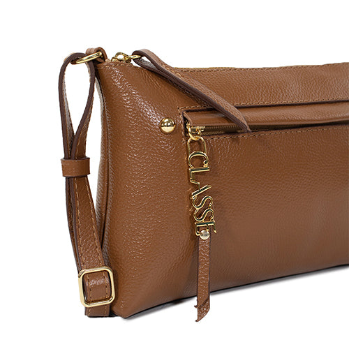 Bolsa de Couro Crossbody Bag San - Nocciola