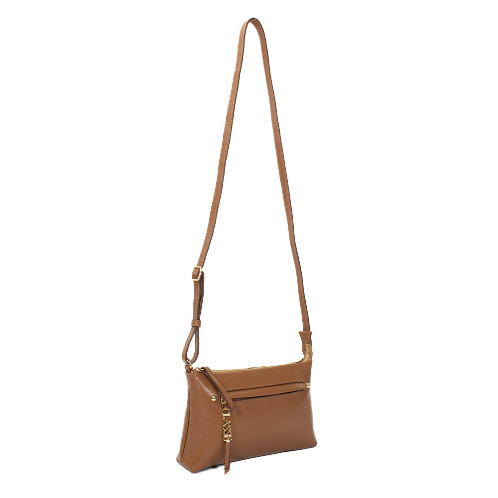 Bolsa de Couro Crossbody Bag San - Nocciola