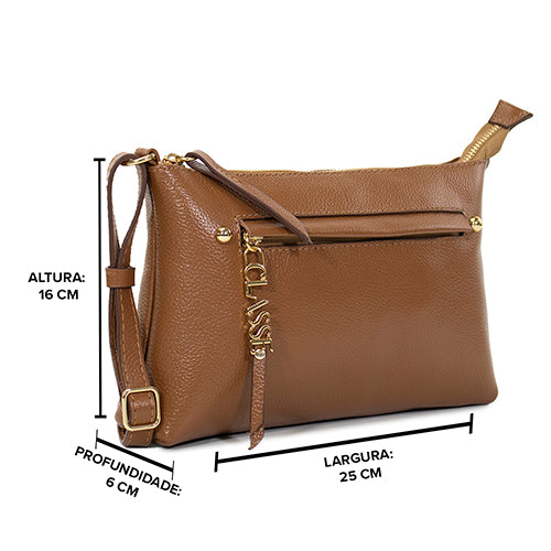 Bolsa de Couro Crossbody Bag San - Nocciola