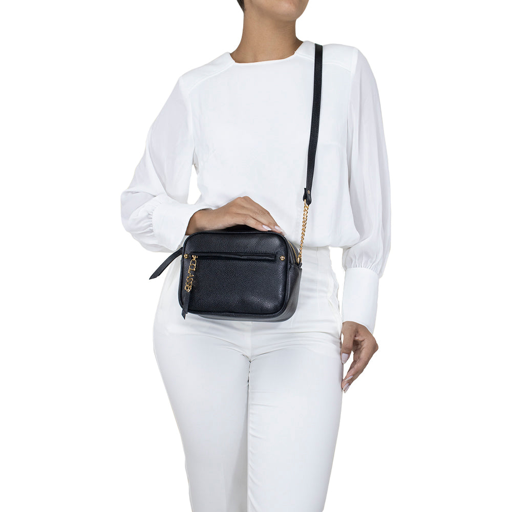 Bolsa de Couro Camera Bag San - Preta