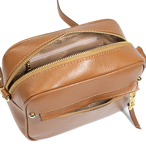 Bolsa de Couro Camera Bag San - Nocciola