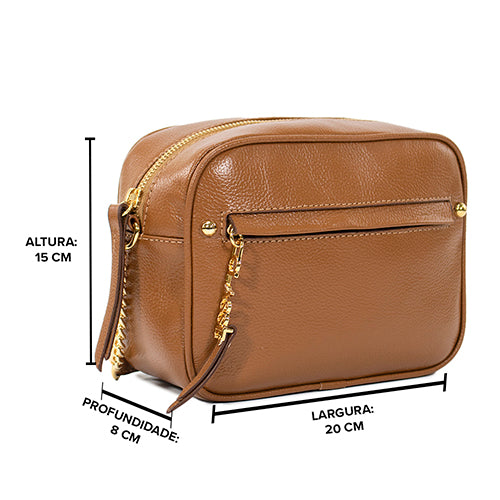 Bolsa de Couro Camera Bag San - Nocciola