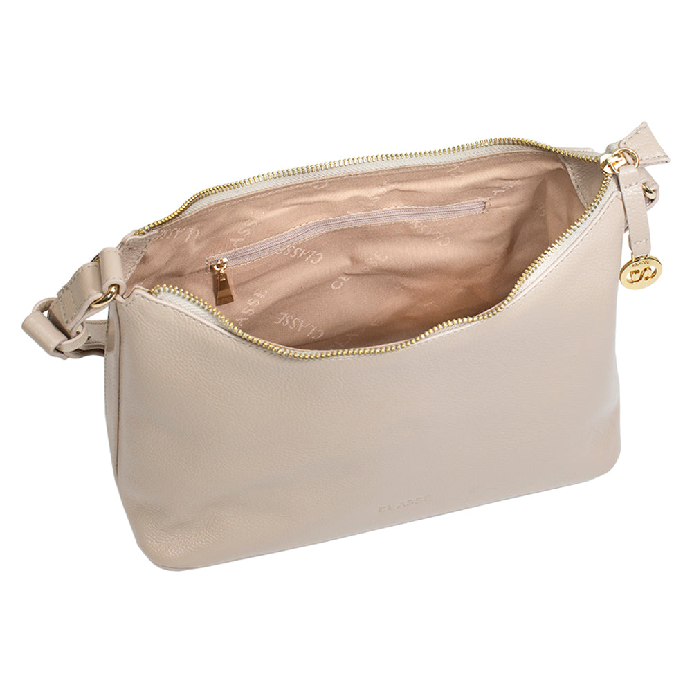 Bolsa de Couro Hobo Dani - Creme