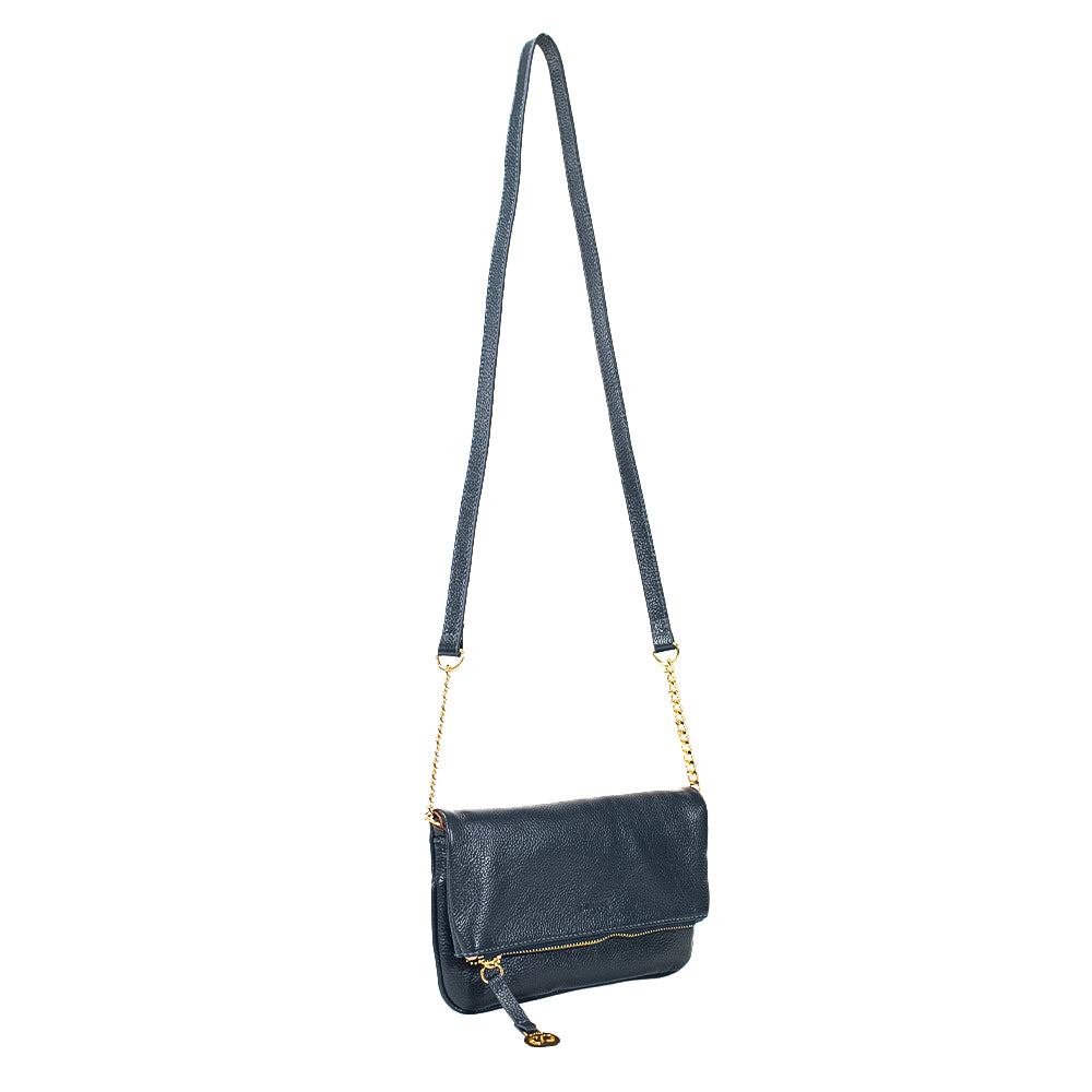 Bolsa de Couro Tiracolo Ari - Marinho