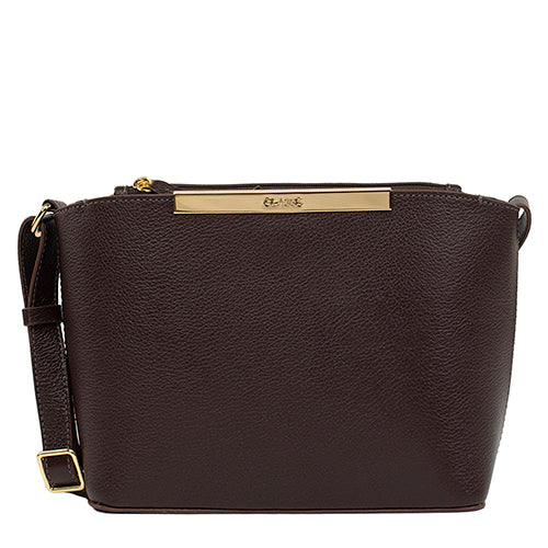 Bolsa de Couro Croosbody Lore - Chocolate