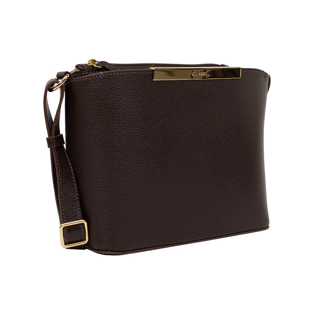 Bolsa de Couro Croosbody Lore - Chocolate
