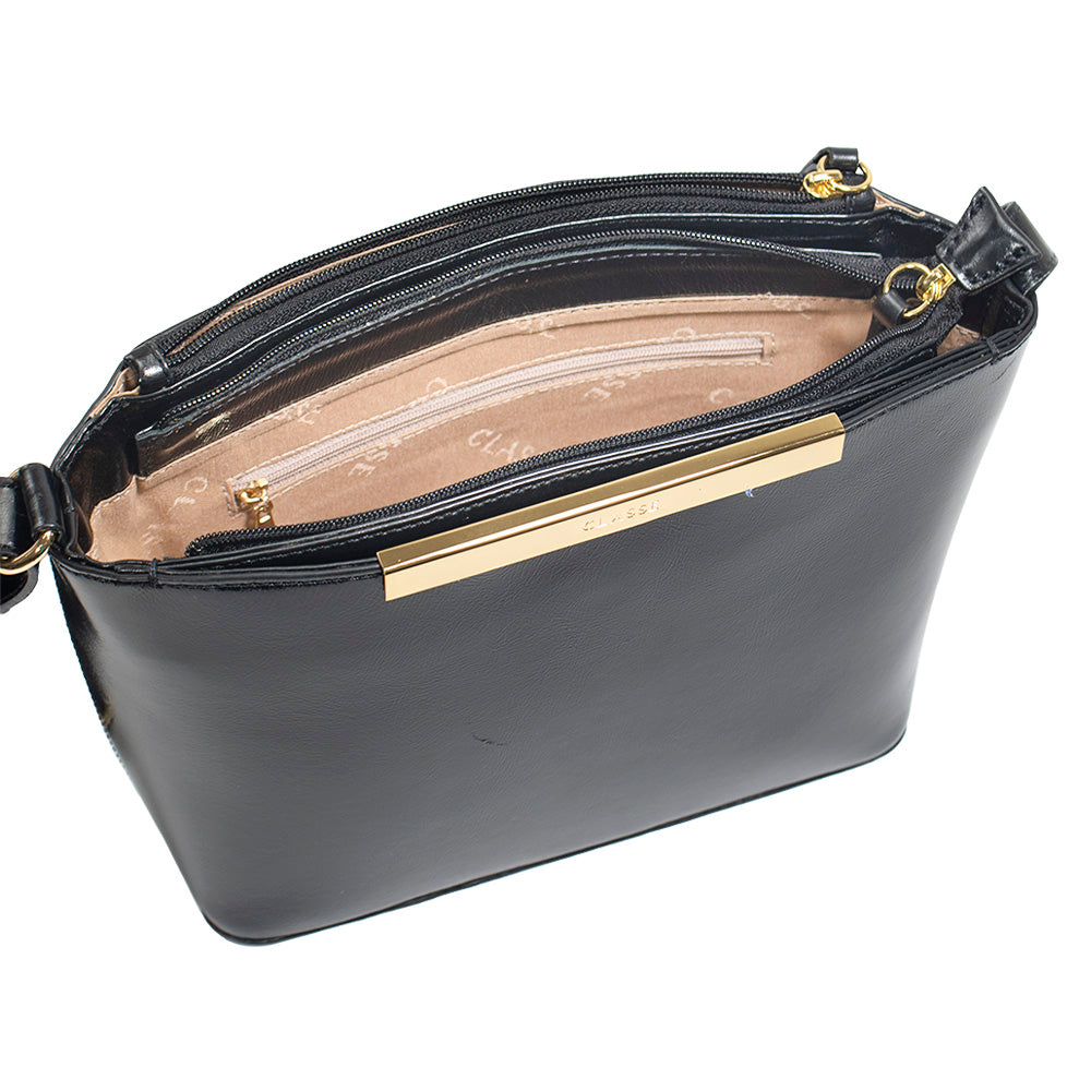 Bolsa de Couro Croosbody Lore - Andaluz Preto