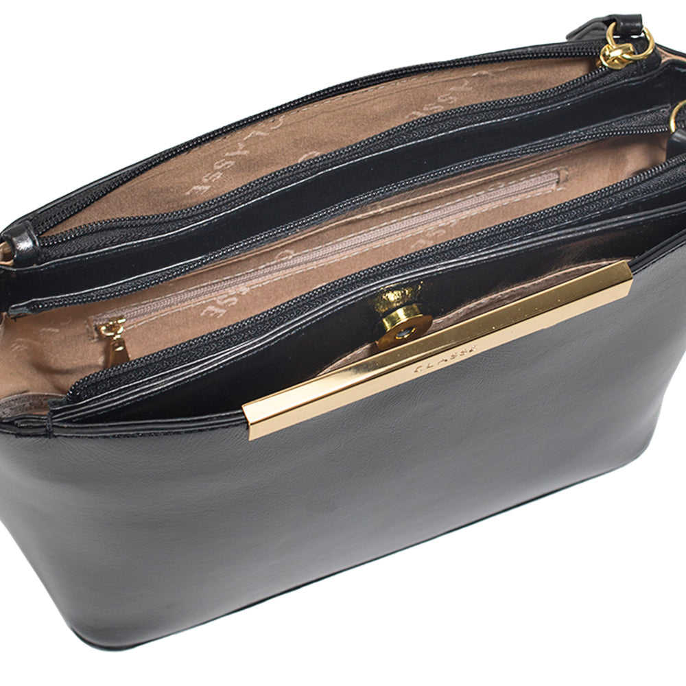 Bolsa de Couro Croosbody Lore - Andaluz Preto