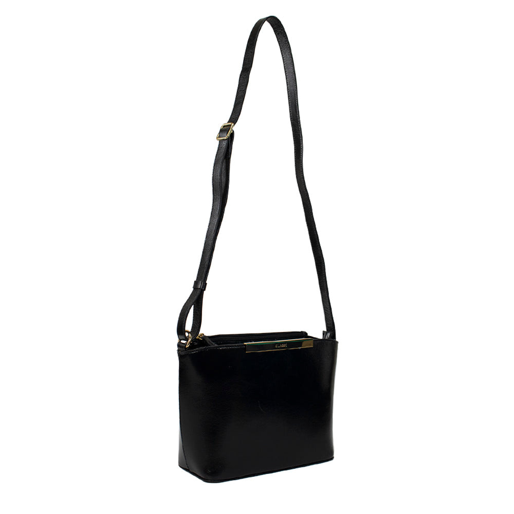 Bolsa de Couro Croosbody Lore - Andaluz Preto