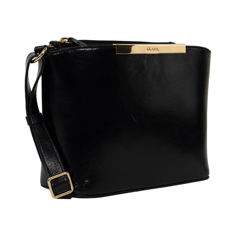Bolsa de Couro Croosbody Lore - Andaluz Preto