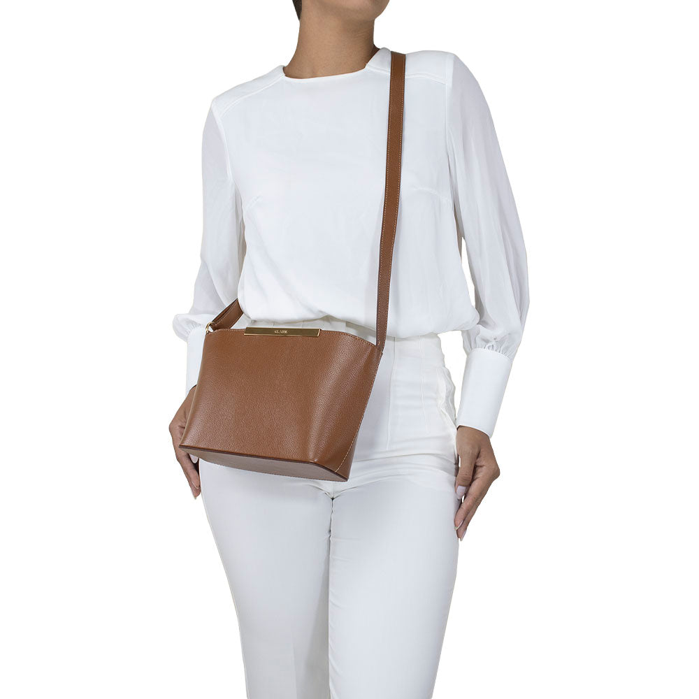 Bolsa de Couro Croosbody Lore - Nocciola