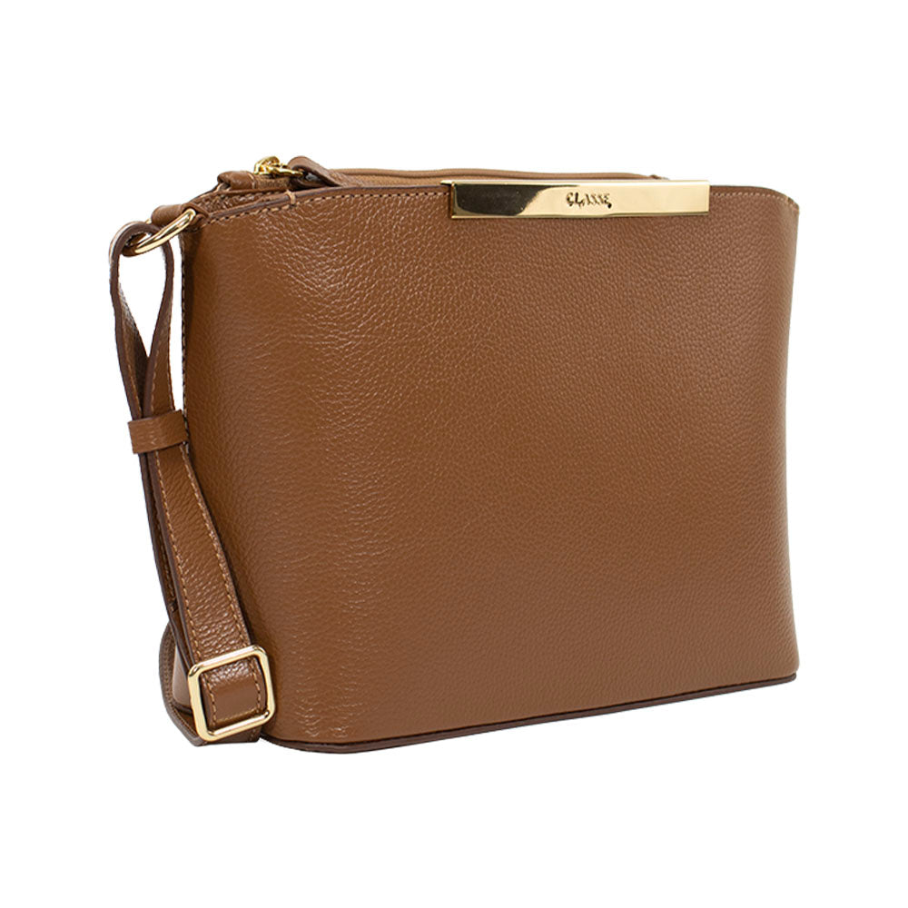 Bolsa de Couro Croosbody Lore - Nocciola
