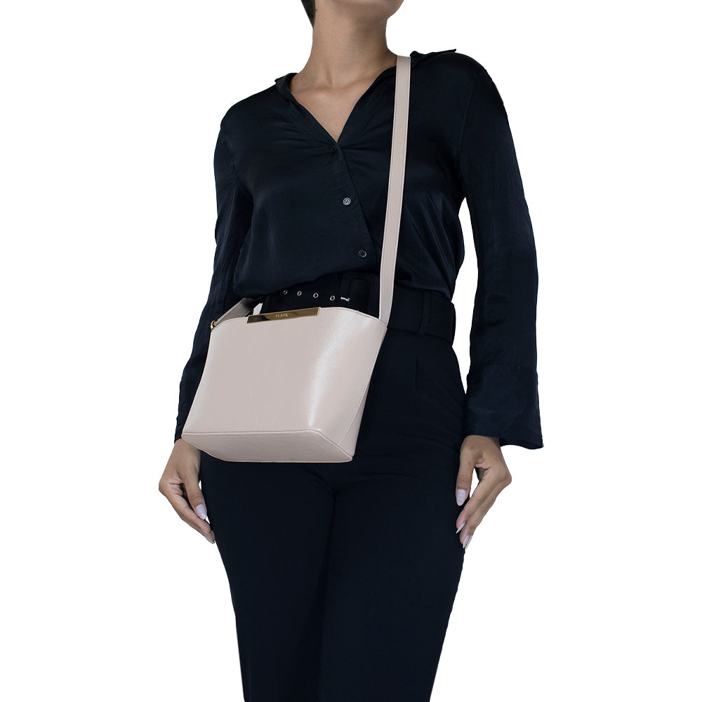 Bolsa de Couro Croosbody Lore - Creme