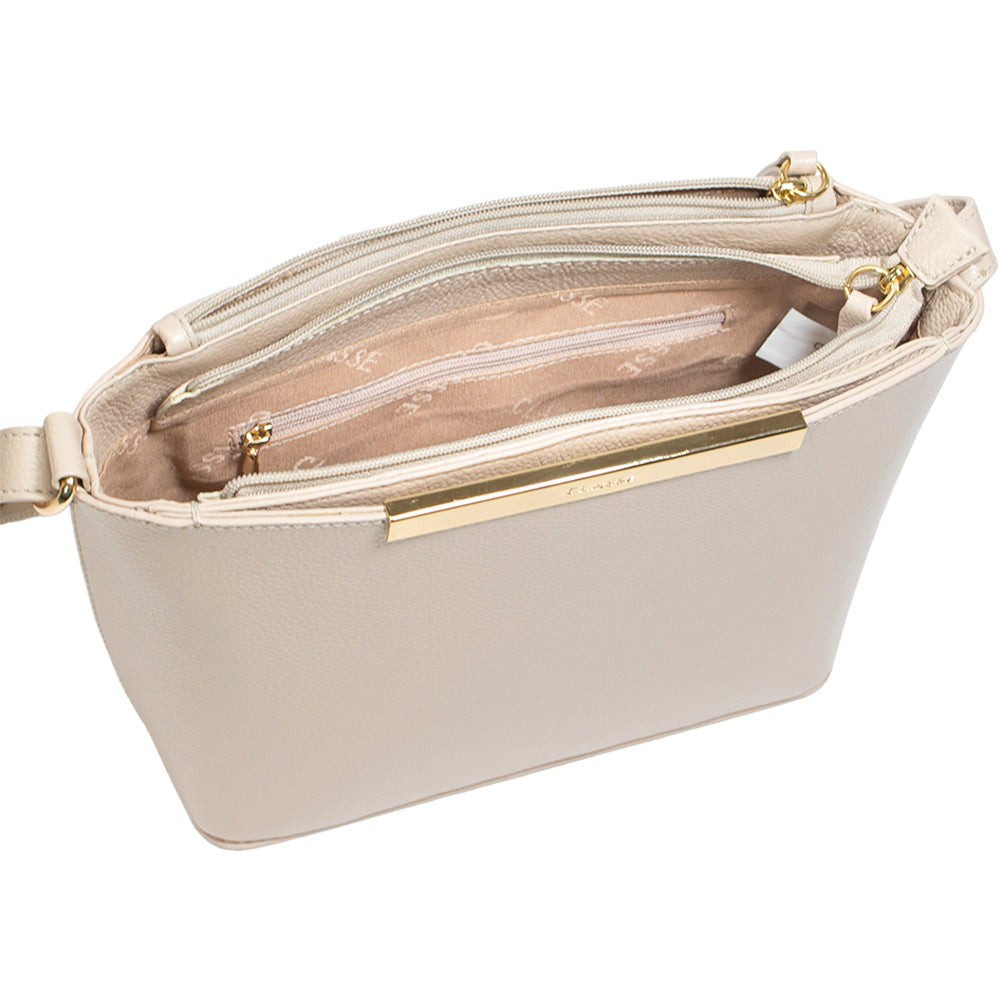 Bolsa de Couro Croosbody Lore - Creme