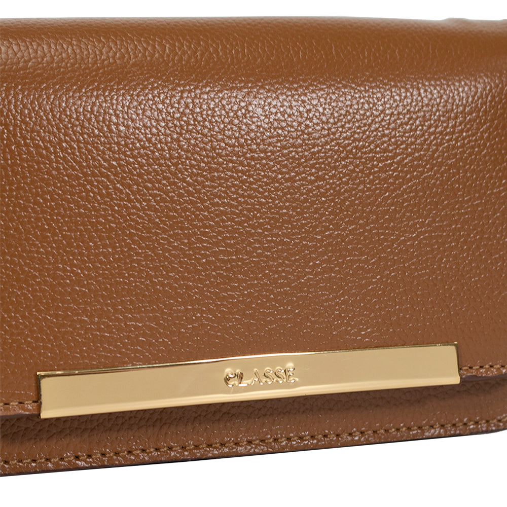 Bolsa de Couro Tiracolo Bag Lore - Nocciola