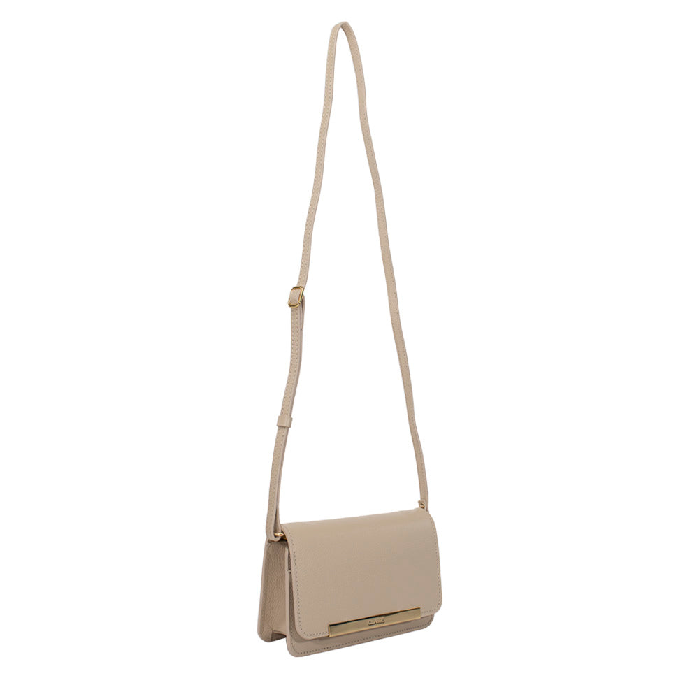 Bolsa de Couro Tiracolo Bag Lore - Creme