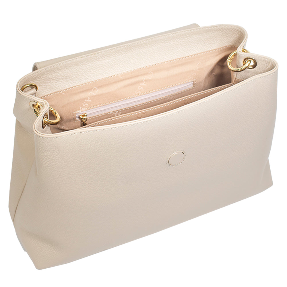 Bolsa de Couro Tote Bag Lore - Creme