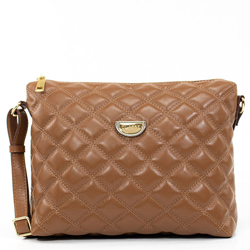 Bolsa de Couro Matelassê Crossbody Maia - Nocciola