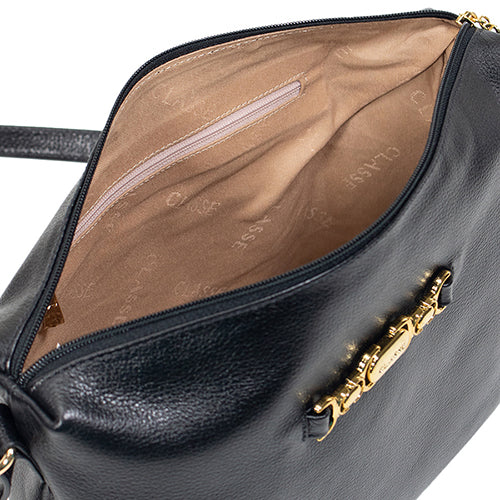 Bolsa de Couro Crossbody Belle - Preto