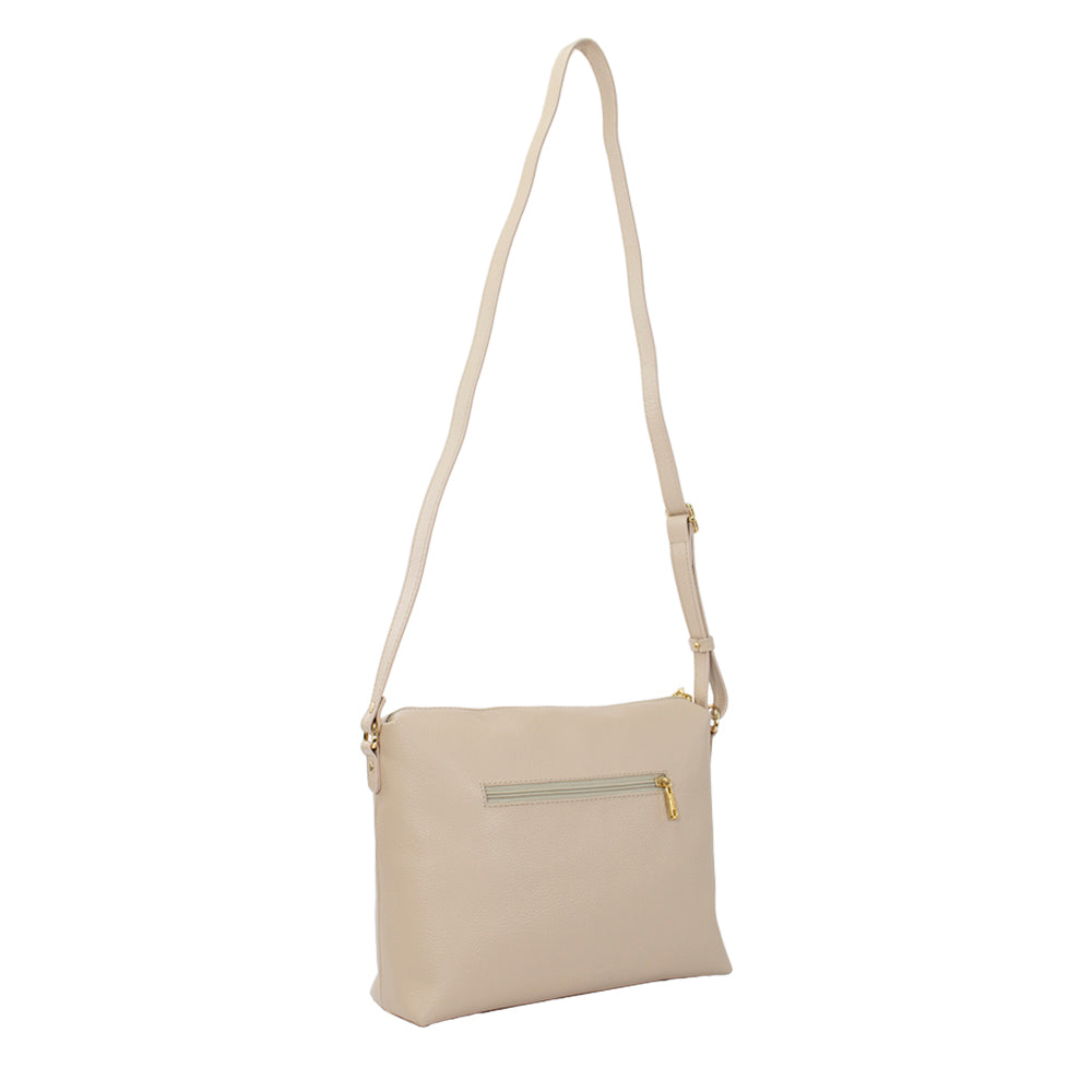 Bolsa de Couro Crossbody Belle - Creme