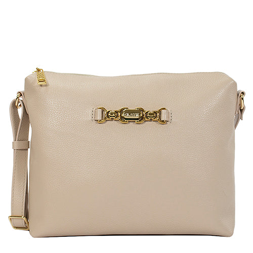 Bolsa de Couro Crossbody Belle - Creme